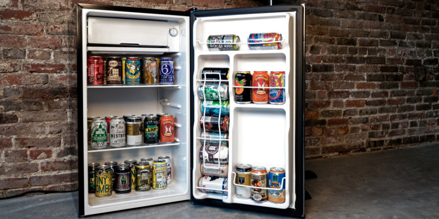 beer can refrigerator.