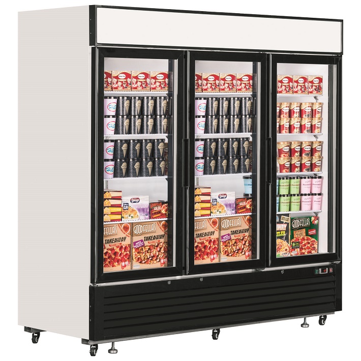 glass display freezer