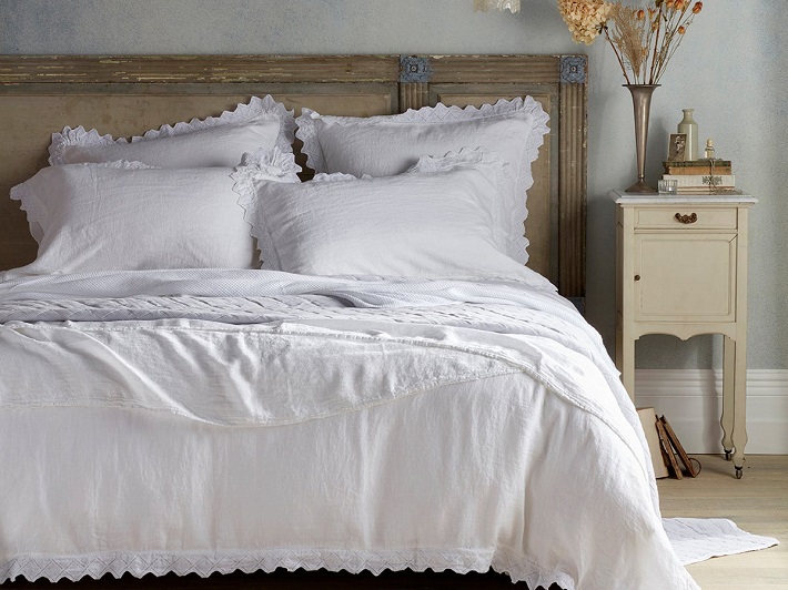 white flax bed sheets