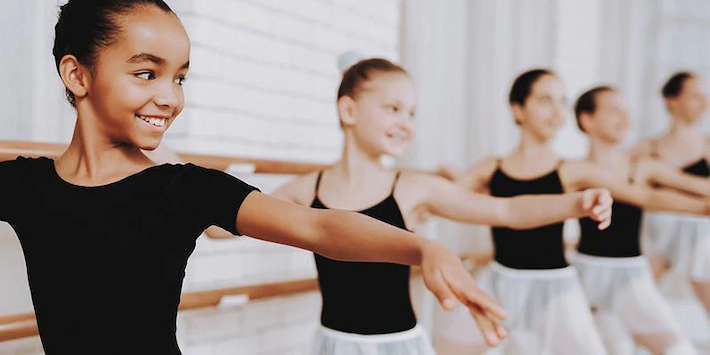 little ballerinas on ballet class