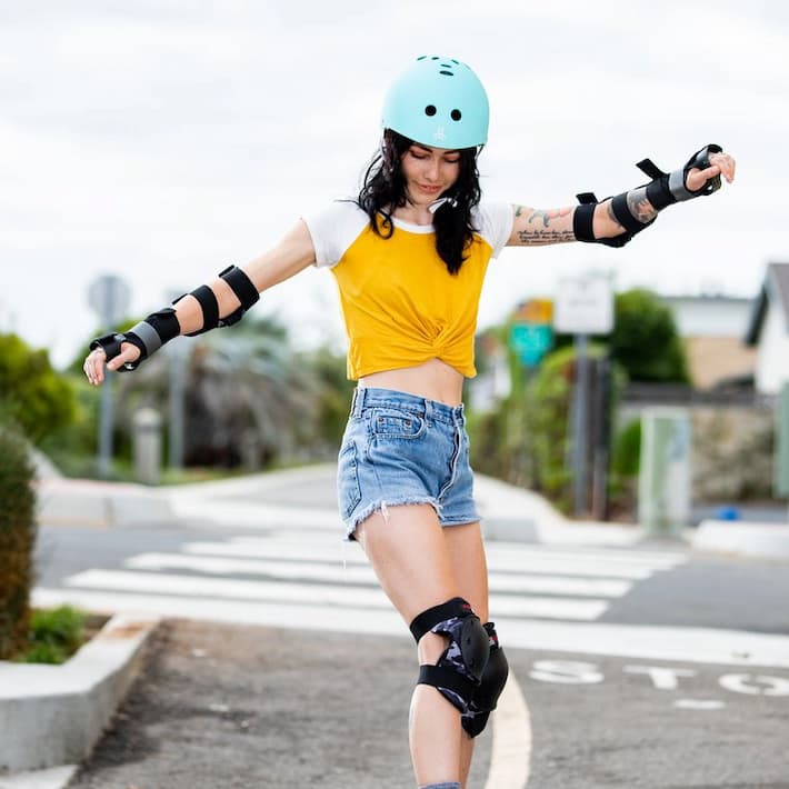 girl with a protective helmet
