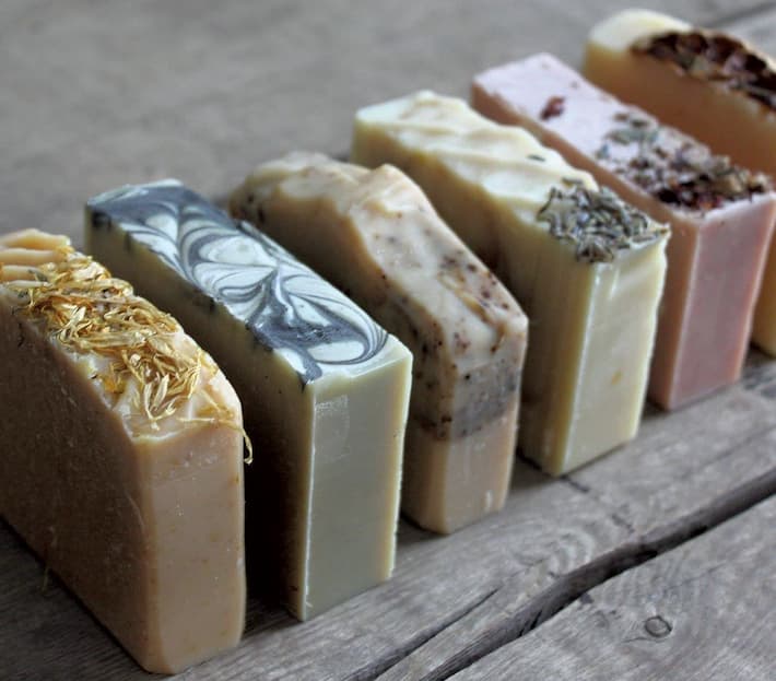 different types of homemade soap bars