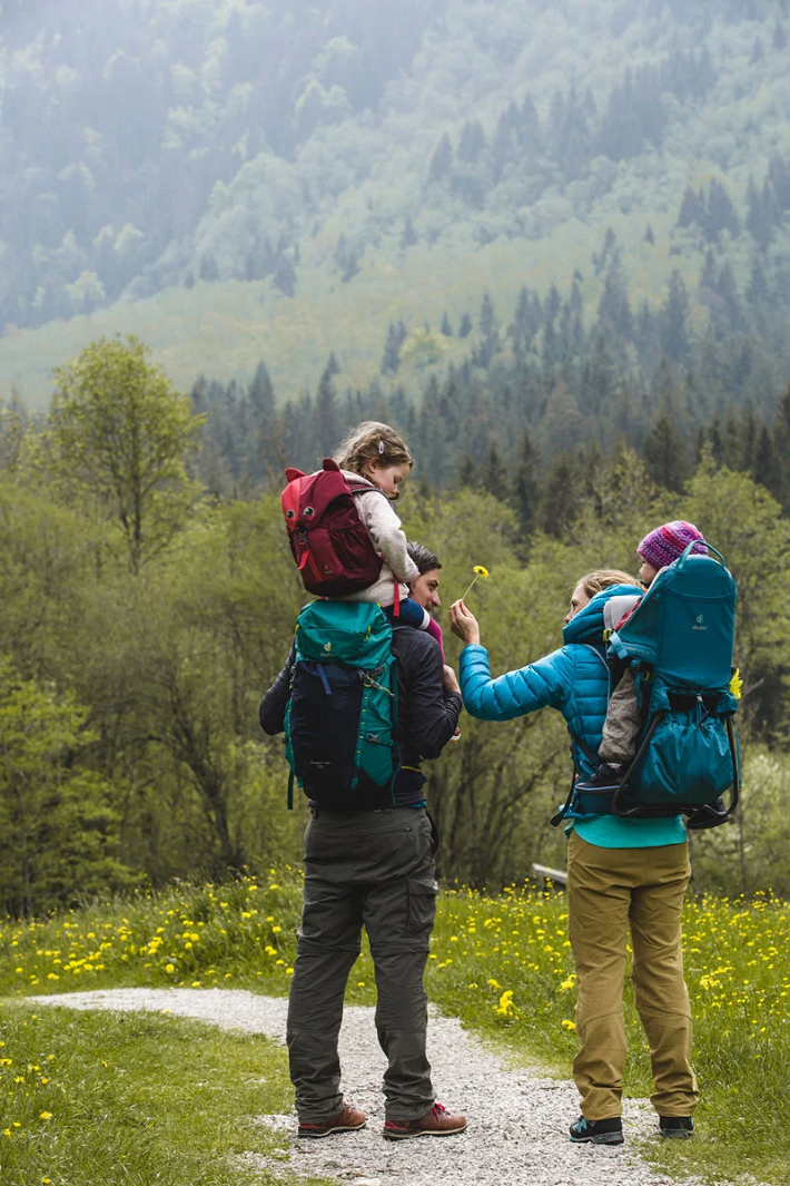 Family walk in a nature