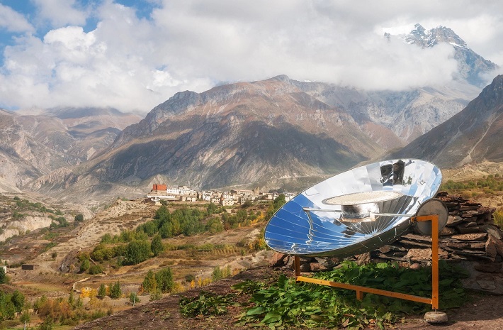 Sollar cooker on the top of a hill