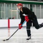 player with a Bauer hockey stick