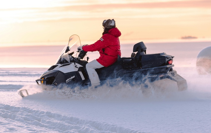 man on snowmobile